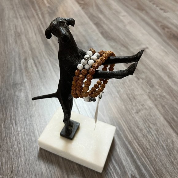 MALA COLLECTIVE • Peace Bracelet • Howlite, Rudraksha and Silver - Picture 3 of 8